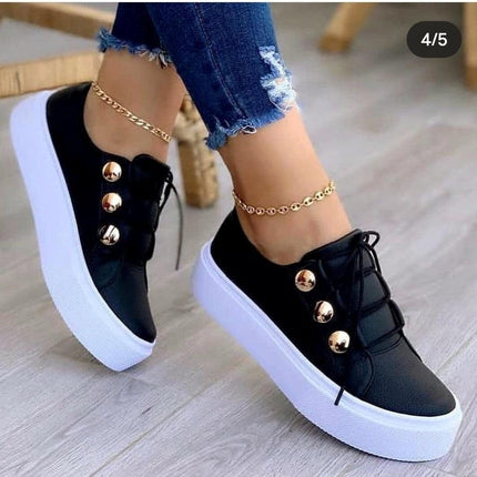 Large Casual Single Shoes Womens European and American New Round Toe Thick Sole Casual Viscose Shoes Single Shoes - Viva Vista Store