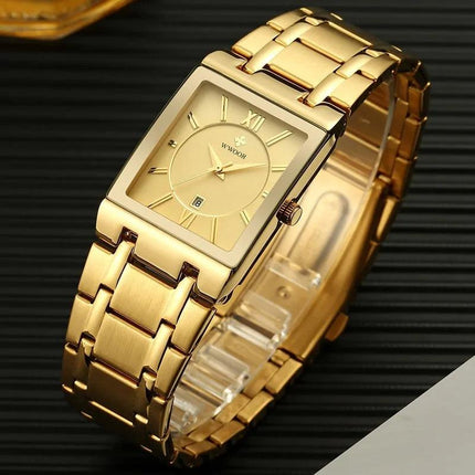 WWOOR Gold Square Men's Quartz Watch - Viva Vista Store