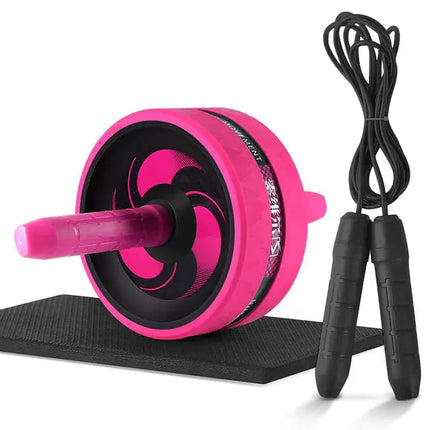 2-in-1 Ab Roller and Jump Rope Set with Mat - Noiseless Abdominal Wheel for Arm, Waist, Leg Exercises and Gym Fitness Upishoppy