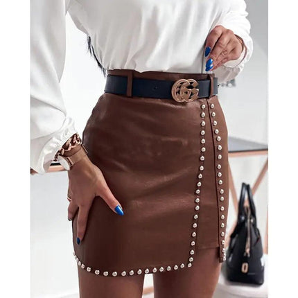 Elegant Rhinestone High Waist Mini Skirt - Viva Vista Store
