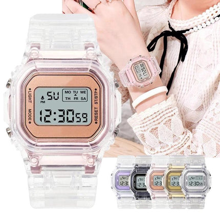 New Fashion Transparent Digital Watch Square Women Watches Sports Electronic Wrist Watch Reloj Mujer Clock Dropshipping - Viva Vista Store