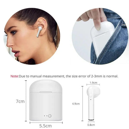 i7s tws Headphones Bluetooth 5.0 Earphones Wireless Headsets Stereo Bass Earbuds In-ear Sport Waterproof Headphone free shipping - Viva Vista Store