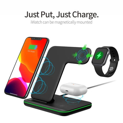 Wireless Charger Stand 15W Qi Fast Charging Dock Station for Apple Watch iWatch 7 AirPods Pro 2 For iPhone 13 12 XS XR X 8 Z5A - Viva Vista Store
