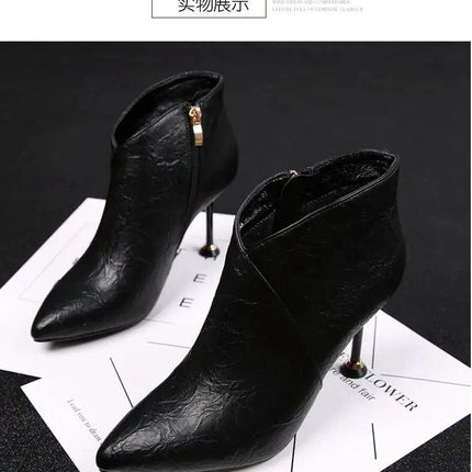 New Sexy Pointed  Fashion Boots European And American Stiletto Platform Nude  Women High Heel Boots - Viva Vista Store