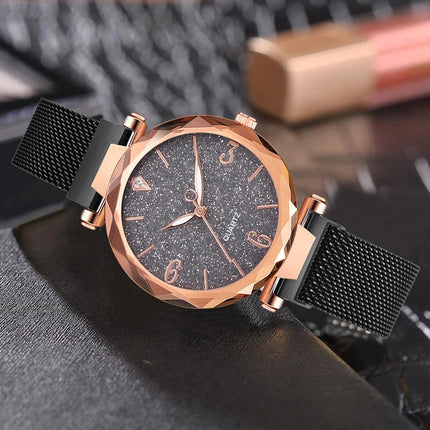 Rose Gold Women Watch 2021 Top Brand Luxury Magnetic Starry Sky Lady Wrist Watch Mesh Female Clock For Dropship relogio feminino - Viva Vista Store