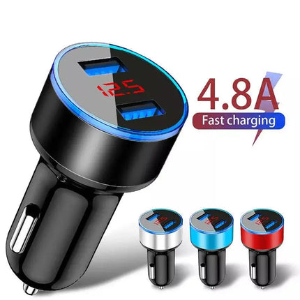 4.8A LED Display USB Phone Charger Car-Charger for Xiaomi Samsung For iPhone 12 11 Pro 7 8 Plus Mobile Phone Adapter Car Charger - Viva Vista Store
