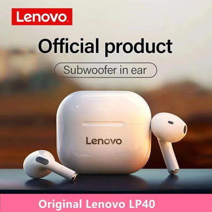 NEW Original Lenovo TWS Wireless Earphone Bluetooth 5.0 Dual Stereo MINI Reduction Bass Touch Control Long Standby 300mAH LP40 - Viva Vista Store