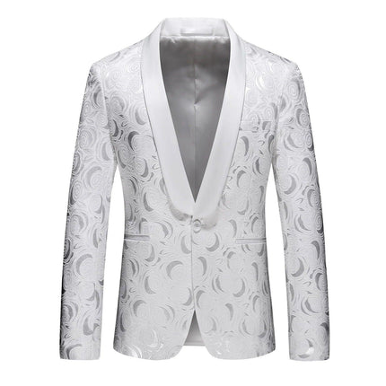Men Formal Suit Jackets Business Uniform Work Blazer Tops Solid Regular Slim Fit White Wedding Suit for Men Big Size S-5XL - Viva Vista Store