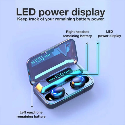 TWS F9 Bluetooth Earphone V5.0 Stereo Wireless Headset Sport Waterproof Earphones Mini Touch Control Noise Cancelling Headset - Viva Vista Store