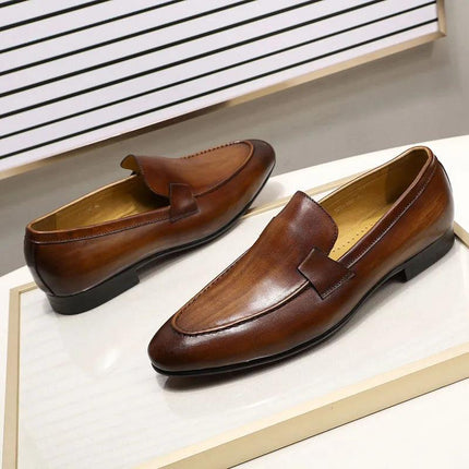 FELIX CHU Designer Fashion Mens Loafers Leather Handmade Black Brown Casual Business Dress Shoes Party Wedding Men's Footwear - Viva Vista Store