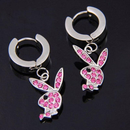 Y2K Rhinestone Rabbit Earrings - Viva Vista Store