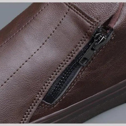 Men Vulcanized Leather Loafer Shoes - Viva Vista Store