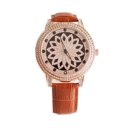Manufacturers supply fashion time to run new authentic watches ladies diamond leather tape waterproof student men's watch - Viva Vista Store
