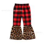 F red and black plaid with leopard print