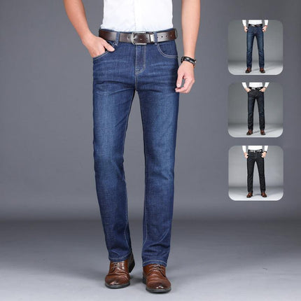 Men's loose elastic straight men's jeans casual big size denim trousers wholesale - Viva Vista Store