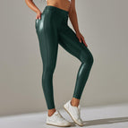 6617 Pantalon Cuir Vert