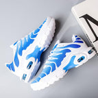 Blue and white