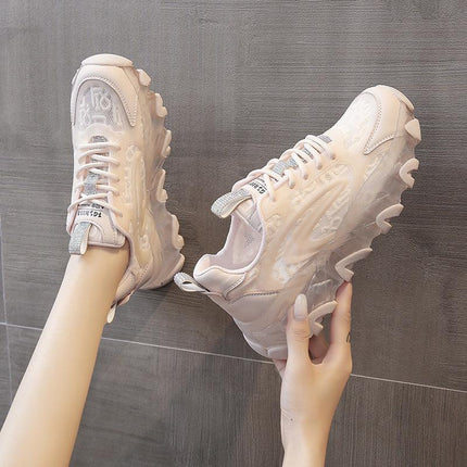 Old shoes female 2021 summer new net red INS tide mesh mesh breathable thick bottom Korean single shoes women - Viva Vista Store