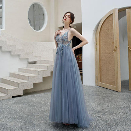 Evening dress Mori small fresh dream temperament dress lady birthday party host dress - Viva Vista Store