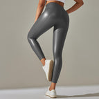6018 Pantalon Cuir Gris