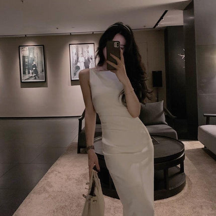 White French Sling Dress 2021 New Summer Women's Temperament GAO End 1 Shoulder Skirt - Viva Vista Store