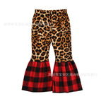 E leopard print with red and black plaid