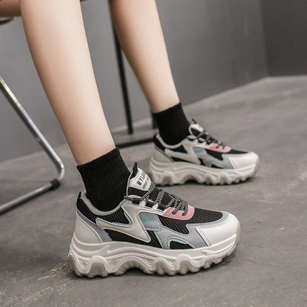 Old shoes children 2021 spring new Korean students casual sports shoes women's thick bottom net red shoes F9826 - Viva Vista Store