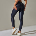 6018 Pantalon Cuir Bleu