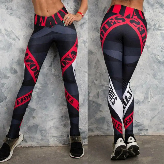 Cross border cellular digital printing yoga suit in Europe and America, hip lifting high waisted sports casual pants, quick drying yoga pants, leggings - Viva Vista Store