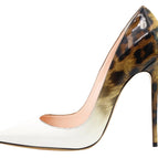 Gradient White Leopard Print