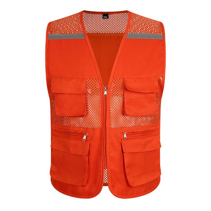 Workwear vest order logo mesh mesh mesh multi-pocket outdoor photography reflective safety vest order - Viva Vista Store