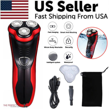 Men's Razor Rotary Waterproof Electric Shaver Pop-Up Trimmer Wet Dry Cordless Upishoppy