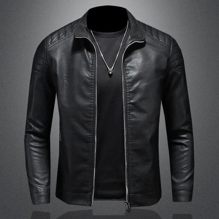 Slim Streetwear PU Leather Jacket - Viva Vista Store