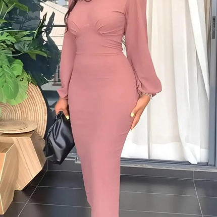 CM.YAYA Women Cut Out Lantern Long Sleeve Bodycon Bandage Croset Long Maxi Dress 2022 Summer Sexy Party Midi Vestidos Dresses - Viva Vista Store