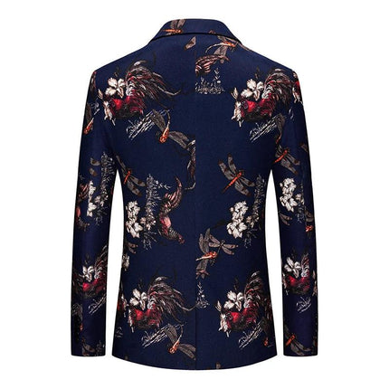British Style Men Version Printed Perform Blazer Vintage Blazer for Men Casual Business Party Wedding Dress 5XL 6XL - Viva Vista Store