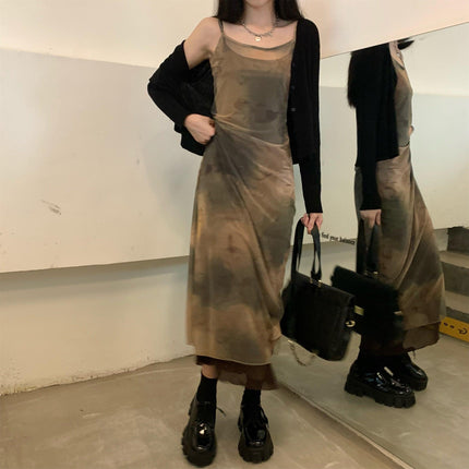 Tie Dye Goth Midi Dress - Viva Vista Store