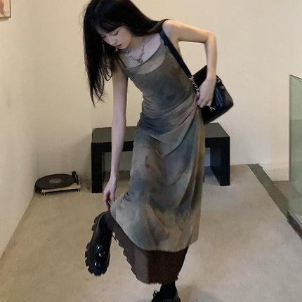 Tie Dye Goth Midi Dress - Viva Vista Store