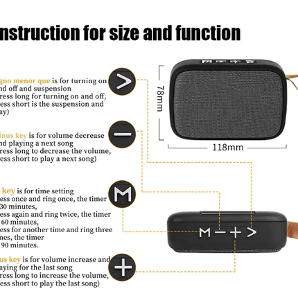 Caixinha de som bluetooth portátil - Viva Vista Store