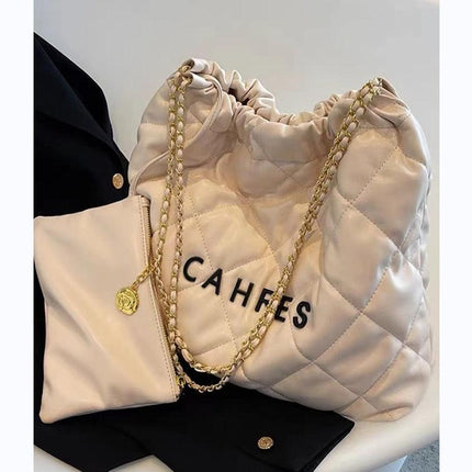 Large Capacity Luxury Designer Handbag High Quality Tote Bag for Women Soft Leather Chain Shoulder Bags Female Vintage Purse - Viva Vista Store