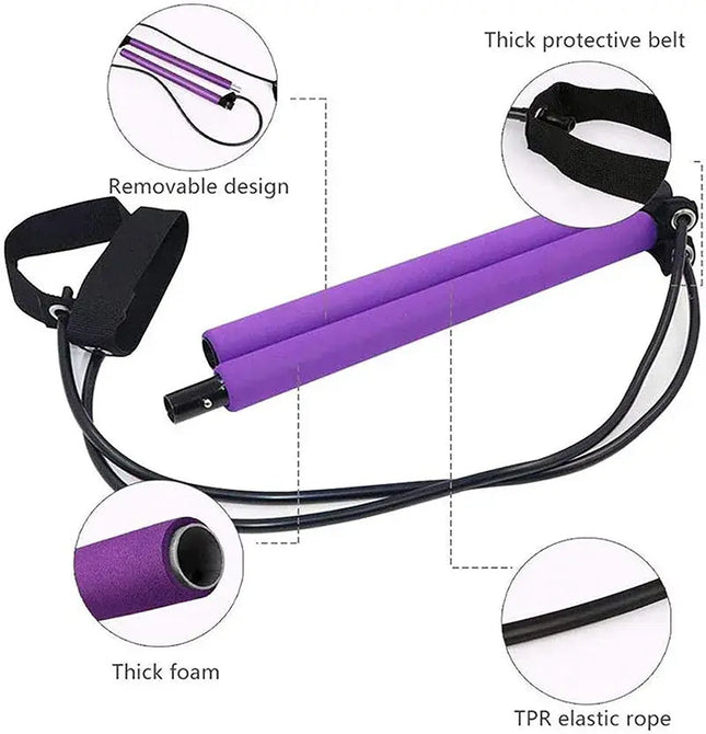 Portable Fitness Yoga Pilates Resistance Bar Upishoppy
