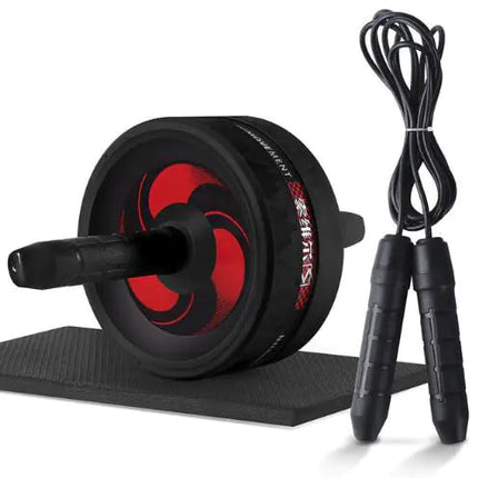2-in-1 Ab Roller and Jump Rope Set with Mat - Noiseless Abdominal Wheel for Arm, Waist, Leg Exercises and Gym Fitness Upishoppy