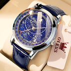Blue leather natural color