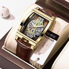 Brown leather gold