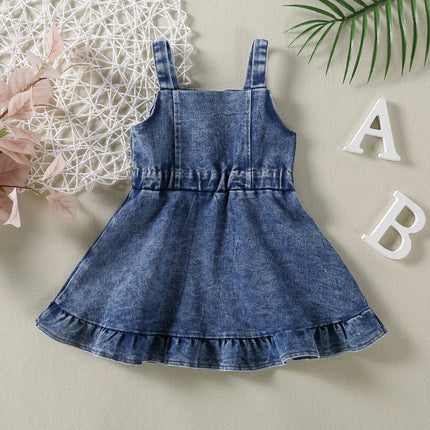 Girl Children's Clothing Strap Denim Dress