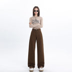 Pantalones marrón jaspeado / XS