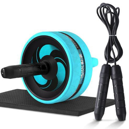 2-in-1 Ab Roller and Jump Rope Set with Mat - Noiseless Abdominal Wheel for Arm, Waist, Leg Exercises and Gym Fitness Upishoppy