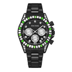 Black with green shell