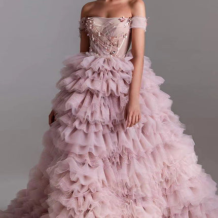 One-line Shoulder Wipe Chest Wedding Dress Dropshipman