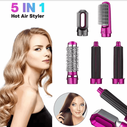 5 in 1 Hair Dryer Hot Comb Set Wet and Dry Professional Curling Iron Hair Straightener Styling Tool Hair Dryer Household