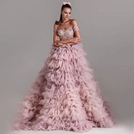 One-line Shoulder Wipe Chest Wedding Dress Dropshipman